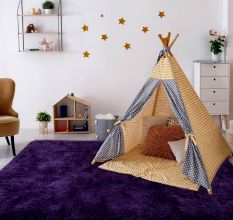 Soft Purple Textured Hall Rug